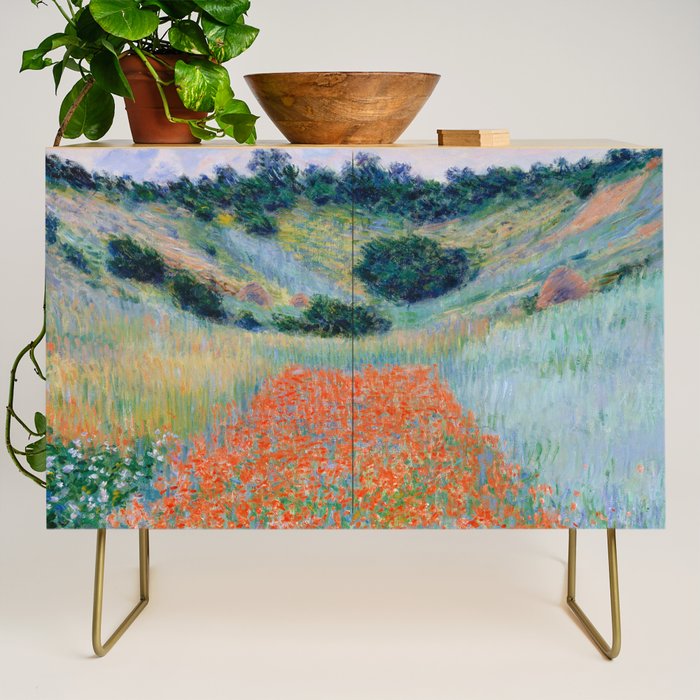 Poppy Field in a Hollow near Giverny Claude Monet Credenza Gallery Image 1