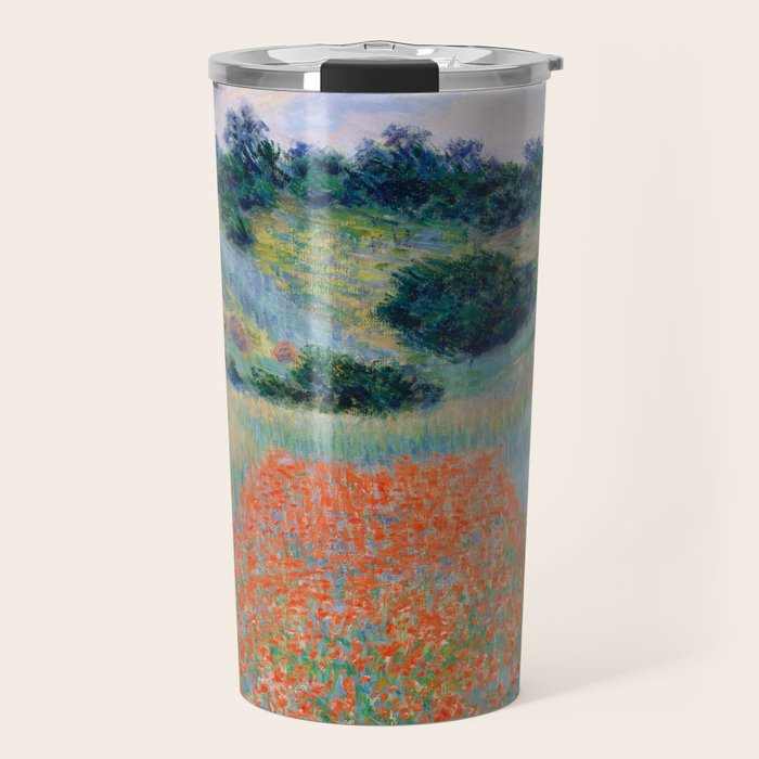 Poppy Field in a Hollow near Giverny Claude Monet Travel Mug Gallery Image 1
