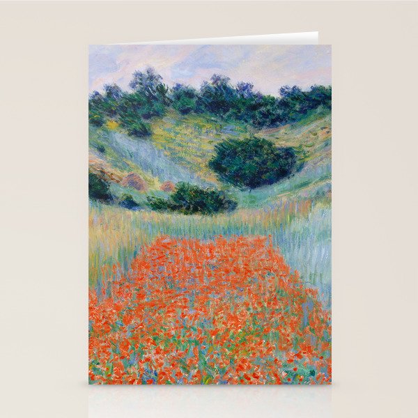 Poppy Field in a Hollow near Giverny Claude Monet Stationery Card Gallery Image 2