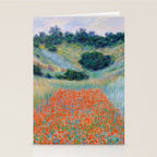 Poppy Field in a Hollow near Giverny Claude Monet Stationery Card Gallery Image 2