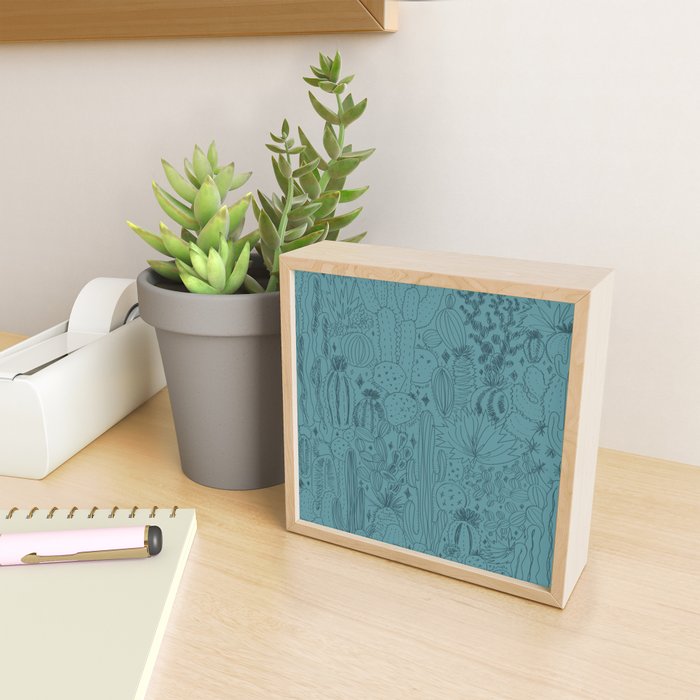 Cactus Scene in Blue Mini Art Print Gallery Image 2