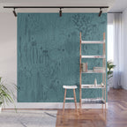 Cactus Scene in Blue Wall Mural Gallery Image 1
