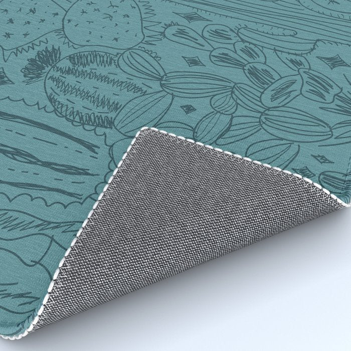 Cactus Scene in Blue Rug Gallery Image 4