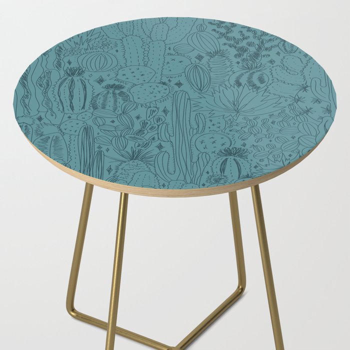 Cactus Scene in Blue Side Table Gallery Image 2