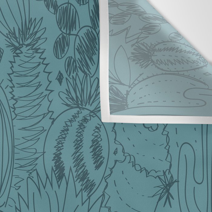 Cactus Scene in Blue Wall Tapestry Gallery Image 3