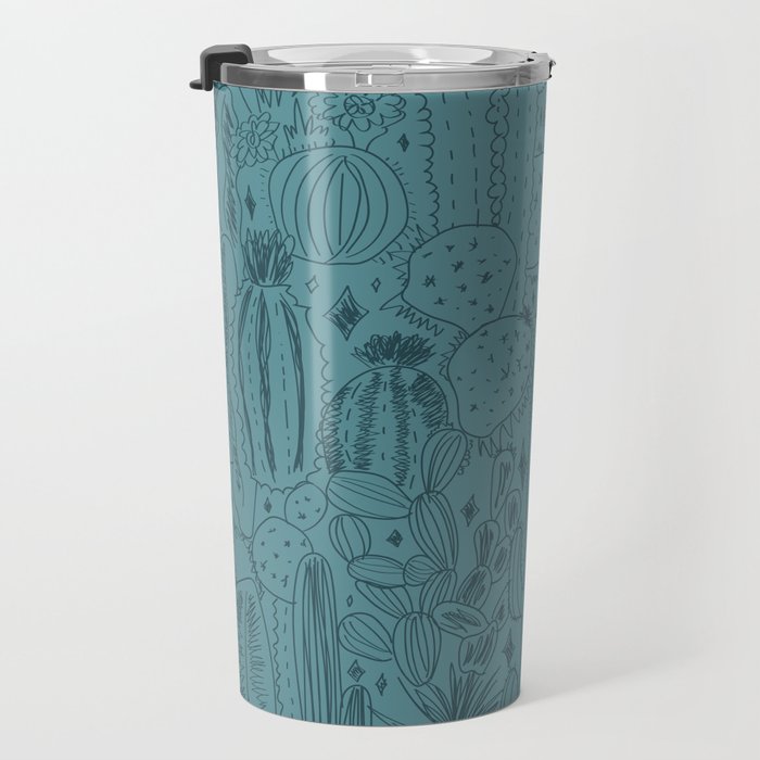 Cactus Scene in Blue Travel Mug Gallery Image 3