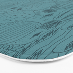 Cactus Scene in Blue Bath Mat Gallery Image 3