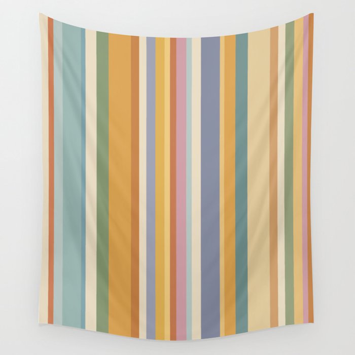 Classic Stripes VI - Vintage Pastel Wall Tapestry Gallery Image 4