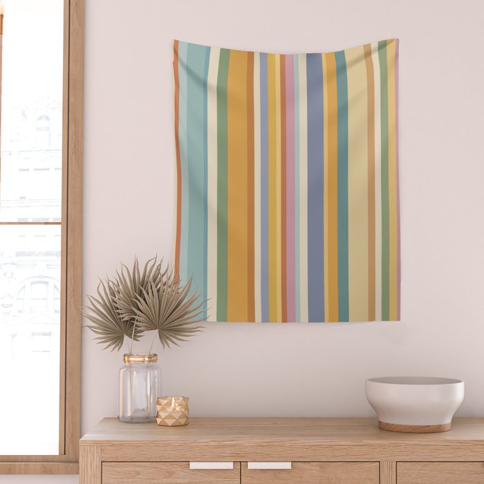 Classic Stripes VI - Vintage Pastel Wall Tapestry Gallery Image 2