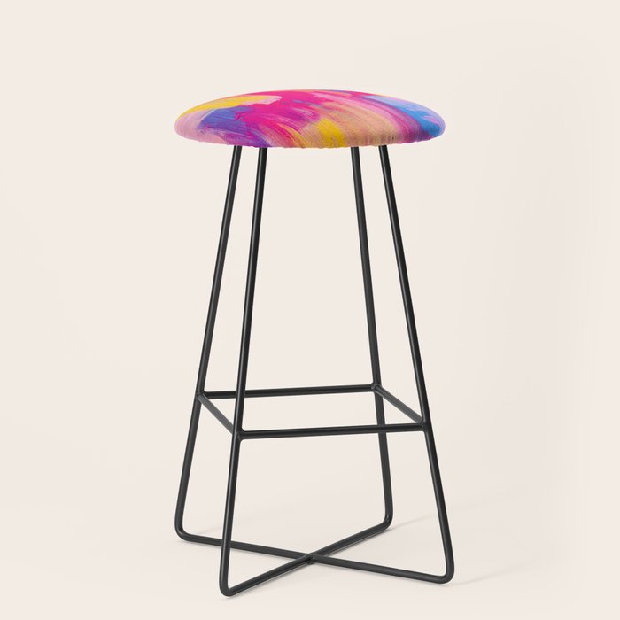 Summer Pink Pastel Abstract  Stool Gallery Image 1