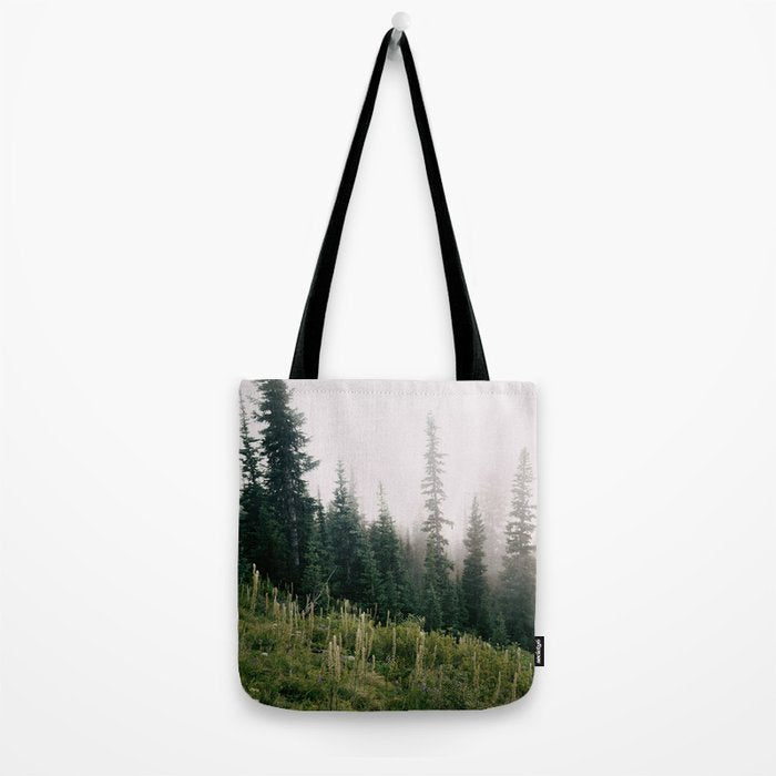 Foggy Green Forest Tote Bag Gallery Image 2