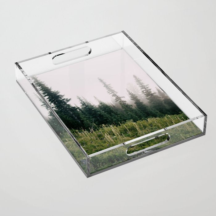 Foggy Green Forest Acrylic Tray Gallery Image 1