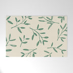 Leaf Pattern Watercolor - Green Welcome Mat Gallery Image 1