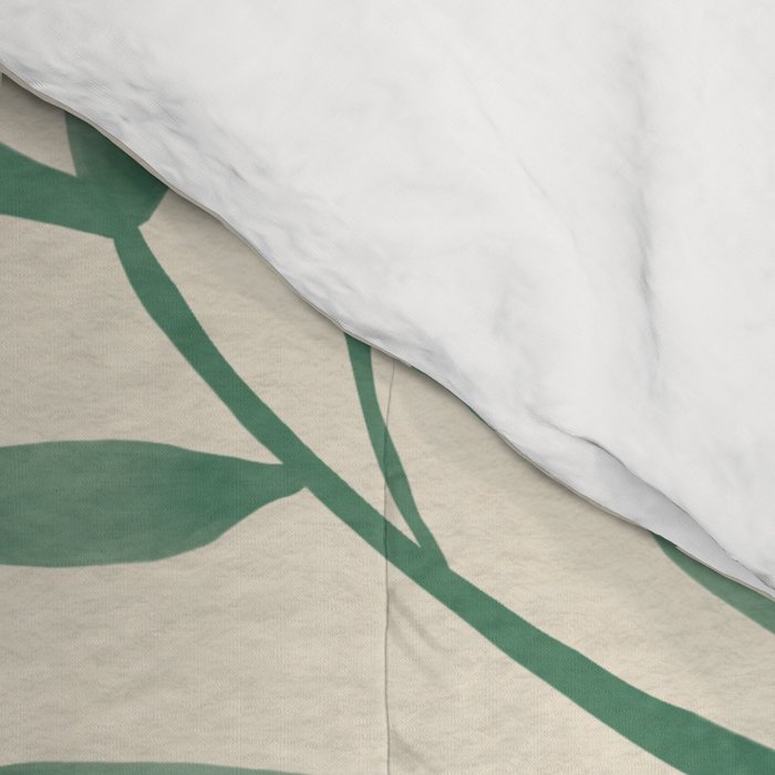 Leaf Pattern Watercolor - Green Comforter Gallery Image 4