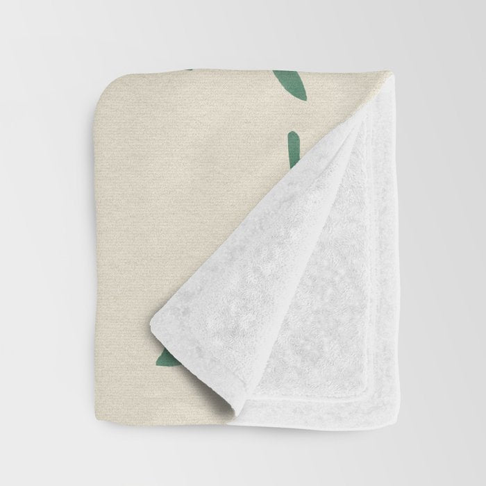 Leaf Pattern Watercolor - Green Throw Blanket Gallery Image 3