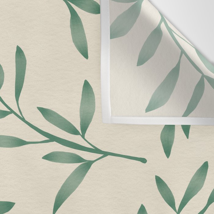 Leaf Pattern Watercolor - Green Wall Tapestry Gallery Image 3