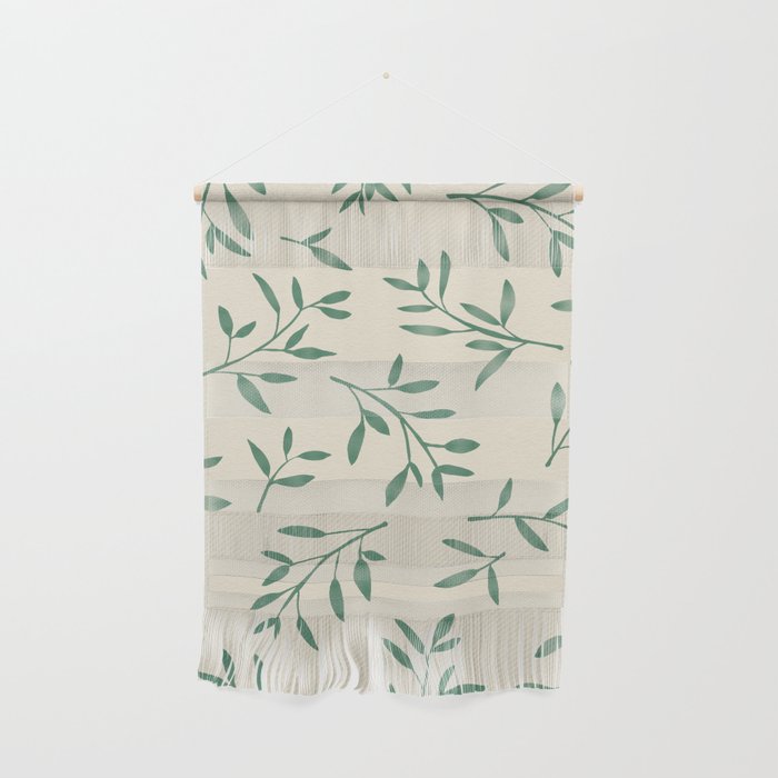 Leaf Pattern Watercolor - Green Wall Hanging Gallery Image 1
