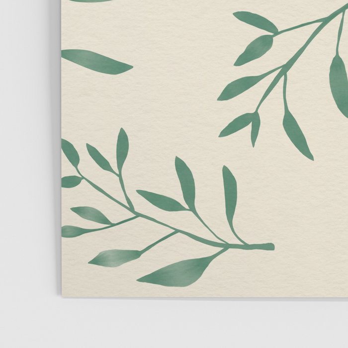 Leaf Pattern Watercolor - Green Poster Gallery Image 3