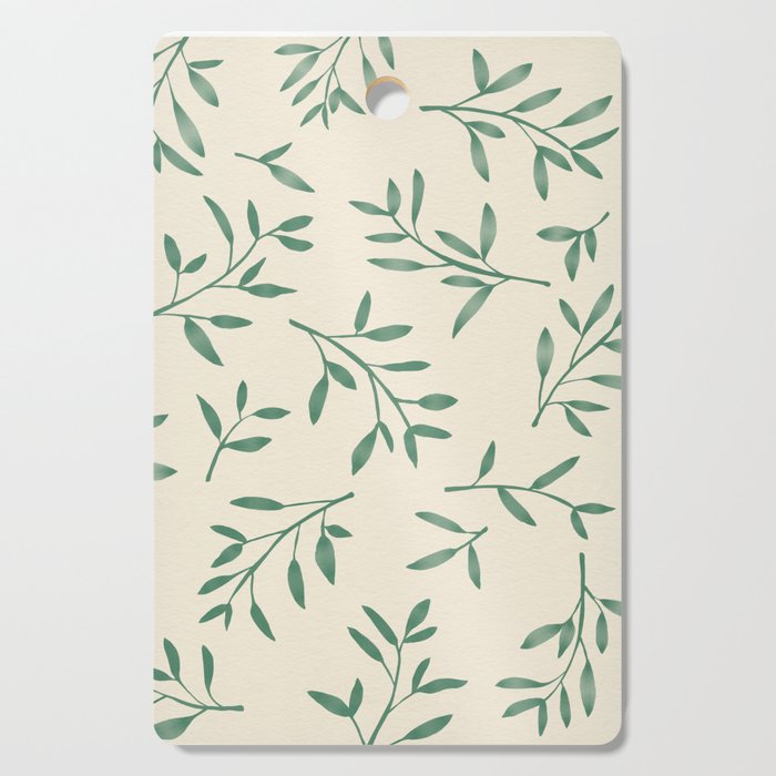 Leaf Pattern Watercolor - Green Cutting Board Gallery Image 1