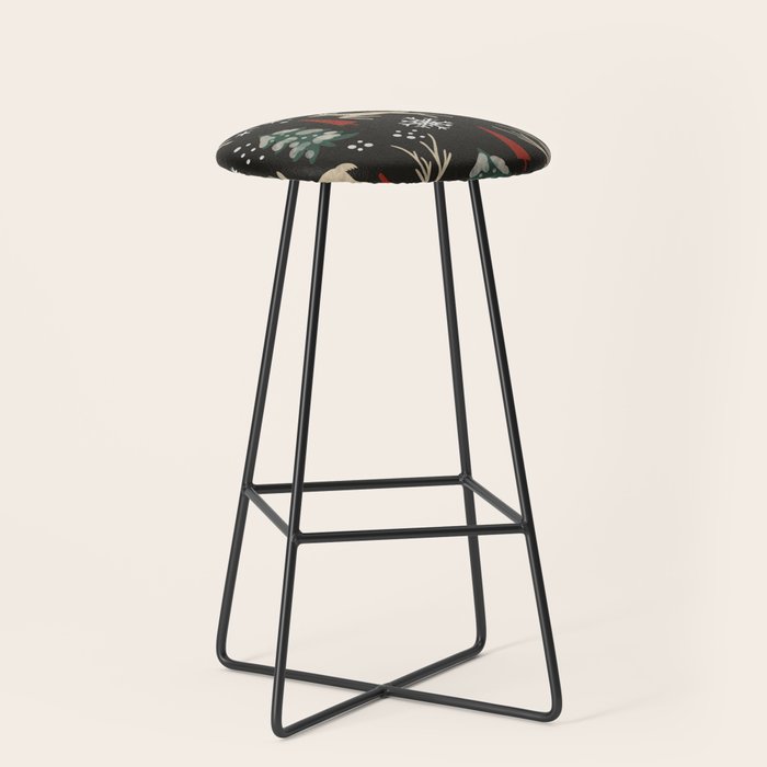 Deer in the snowy night Stool Gallery Image 1