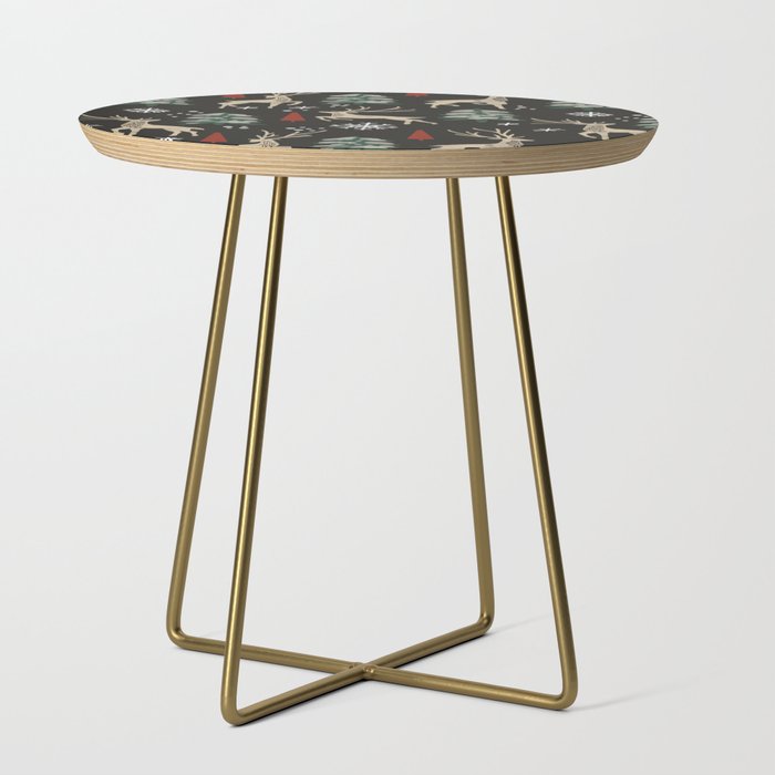Deer in the snowy night Side Table Gallery Image 1