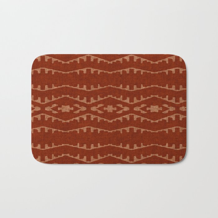 Country Western Pattern in Terracotta Earthtones Bath Mat Gallery Image 1