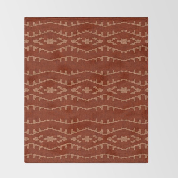 Country Western Pattern in Terracotta Earthtones Throw Blanket Gallery Image 2