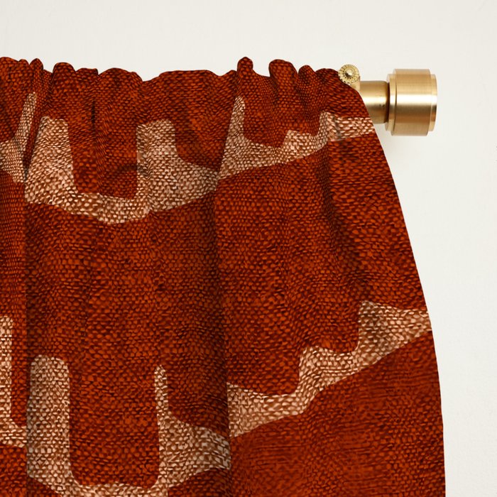 Country Western Pattern in Terracotta Earthtones Window Curtain Gallery Image 2