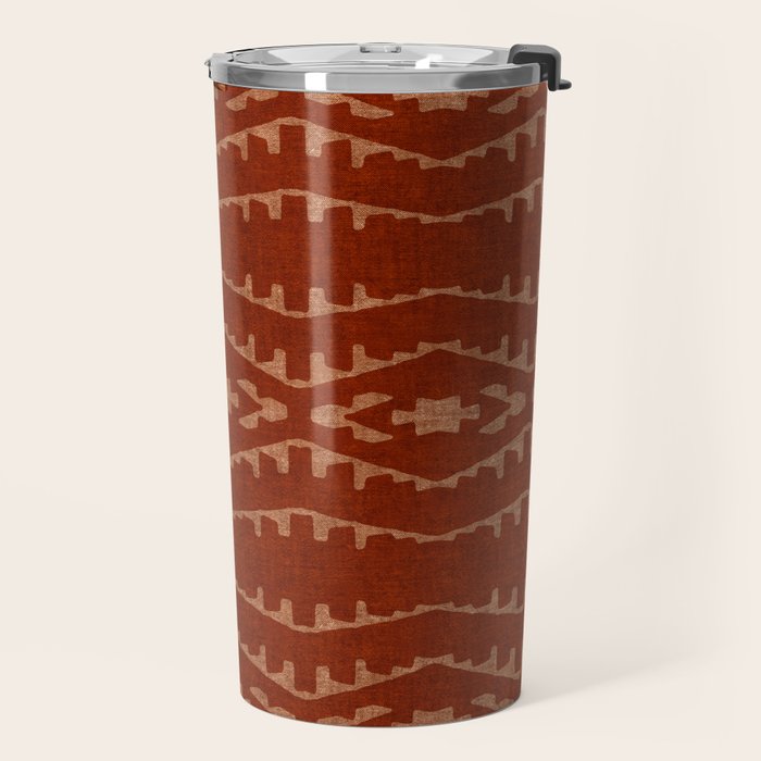 Country Western Pattern in Terracotta Earthtones Travel Mug Gallery Image 2
