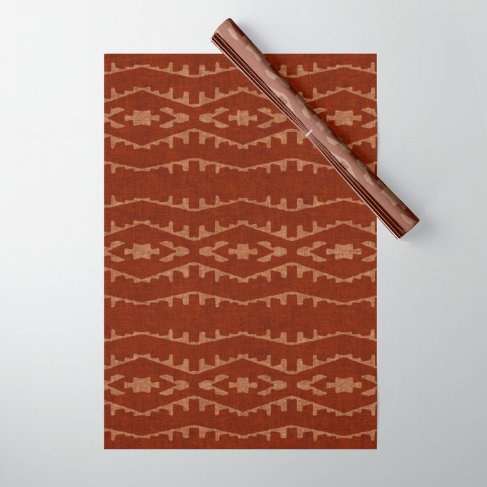 Country Western Pattern in Terracotta Earthtones Wrapping Paper Gallery Image 1