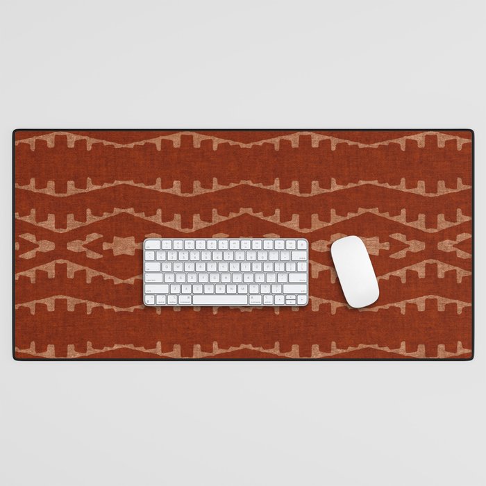 Country Western Pattern in Terracotta Earthtones Desk Mat Gallery Image 1
