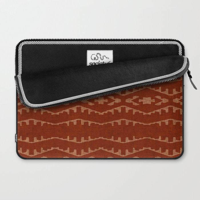 Country Western Pattern in Terracotta Earthtones Laptop Sleeve Gallery Image 2