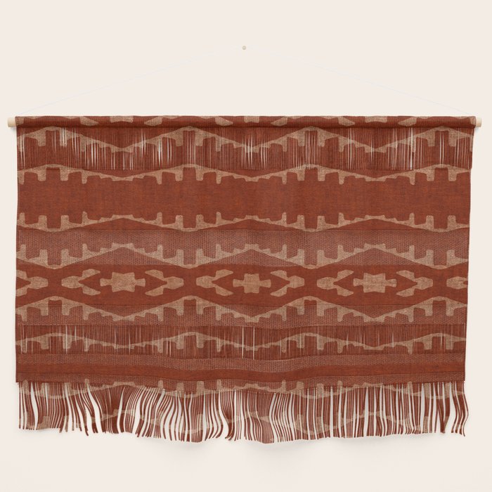 Country Western Pattern In Terracotta Earthtones Wall Hanging