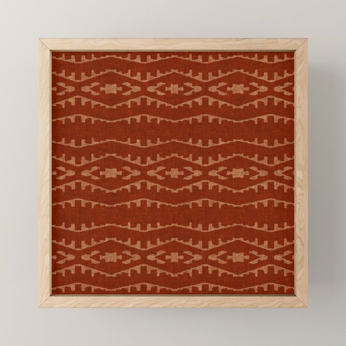 Country Western Pattern in Terracotta Earthtones Mini Art Print Gallery Image 1