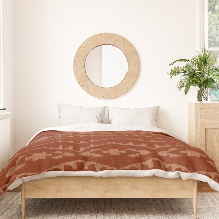 Country Western Pattern in Terracotta Earthtones Duvet Cover Gallery Image 3
