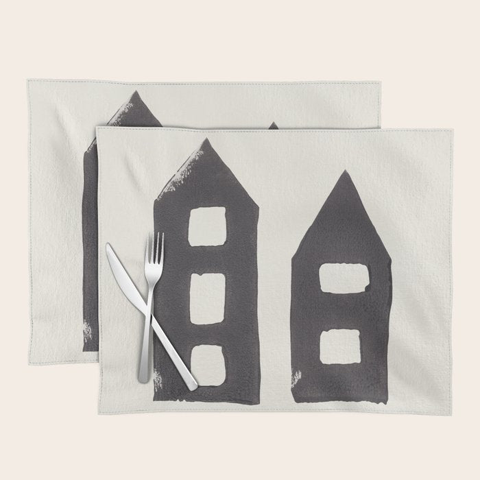 Tiny Houses #3 | Hand-printed Linocut Placemat Gallery Image 1