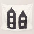 Tiny Houses #3 | Hand-printed Linocut Wall Tapestry Gallery Image 4