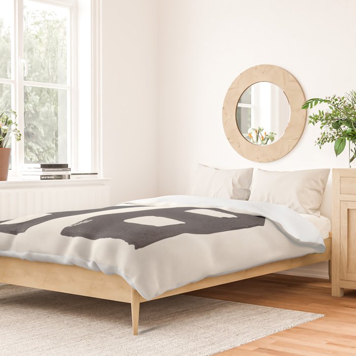 Tiny Houses #3 | Hand-printed Linocut Duvet Cover Gallery Image 2