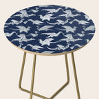 Origami metallic dragon friends // oxford navy blue background metal silver fantasy animals Side Table Gallery Image 2