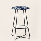 Origami metallic dragon friends // oxford navy blue background metal silver fantasy animals Stool Gallery Image 1