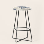 Blue beige winter christmas trees watercolor illustration Stool Gallery Image 1