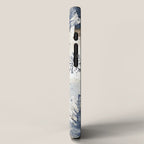 Blue beige winter christmas trees watercolor illustration iPhone Case Gallery Image 2