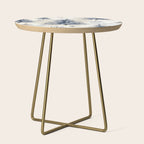 Blue beige winter christmas trees watercolor illustration Side Table Gallery Image 1