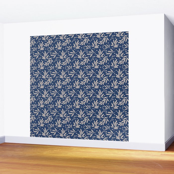 Botanic Pattern - Navy Wall Mural Gallery Image 2