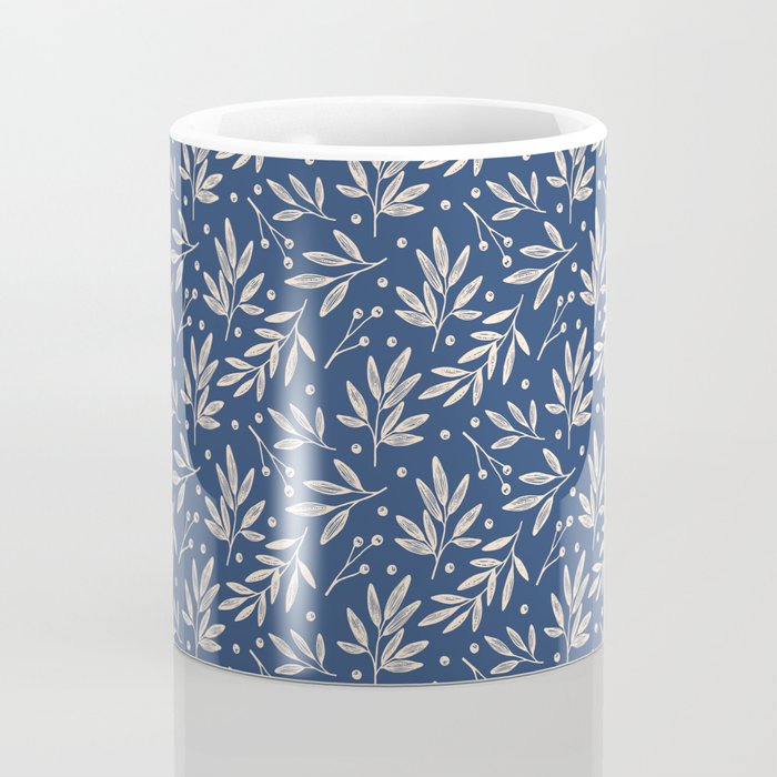 Botanic Pattern - Navy Coffee Mug Gallery Image 4