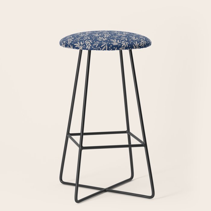 Botanic Pattern - Navy Stool Gallery Image 1