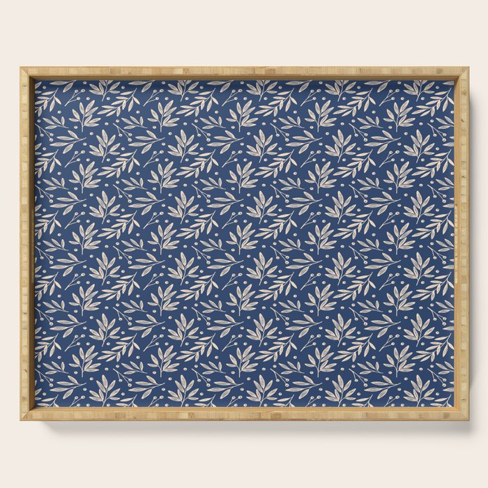 Botanic Pattern - Navy Serving Tray Gallery Image 1
