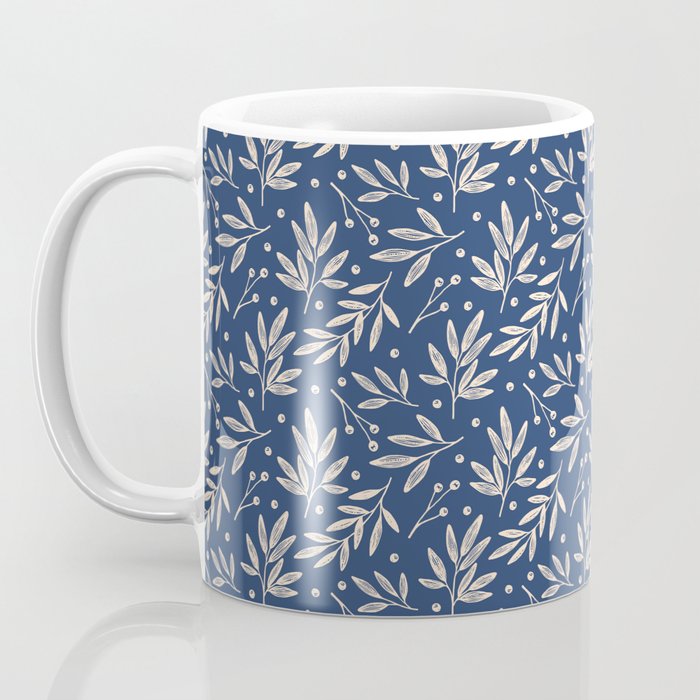 Botanic Pattern - Navy Coffee Mug Gallery Image 3