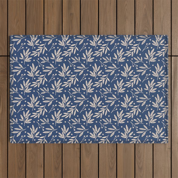 Botanic Pattern - Navy Outdoor Rug Gallery Image 1
