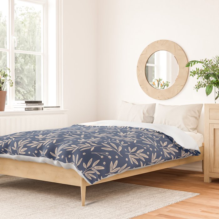Botanic Pattern - Navy Duvet Cover Gallery Image 2